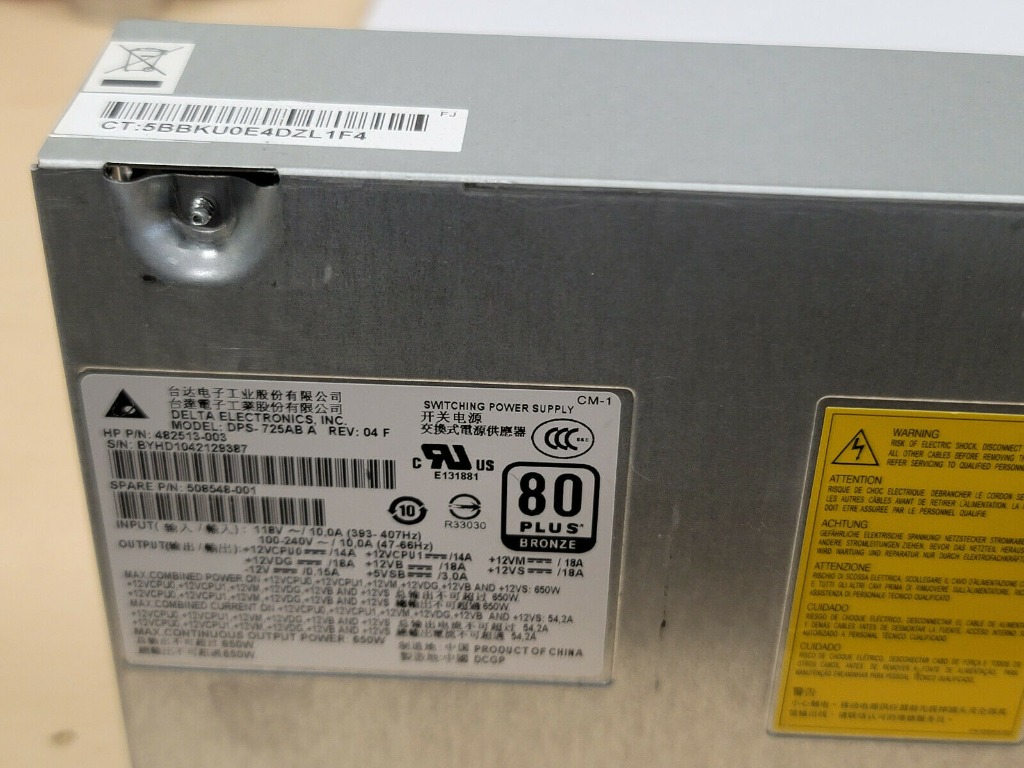 HP Z600 Workstation 650W Power Supply DPS725AB A 482513003 508548001