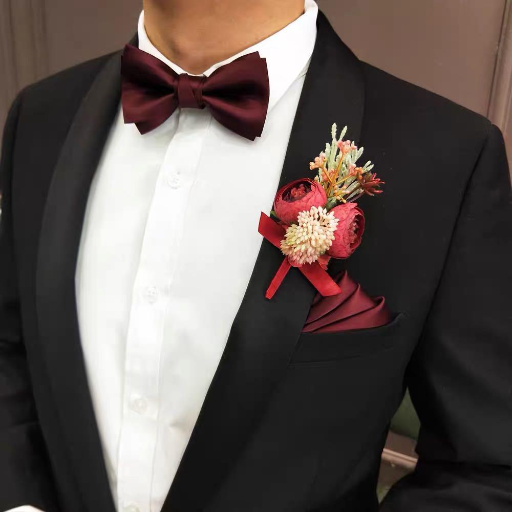 Hyde Park 英式酒紅色煲呔 結婚 新朗 伴朗 兄弟 飲宴 男裝 上身及套裝 西裝 Carousell