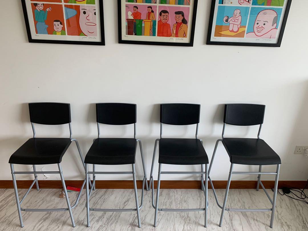IKEA Breakfast Bar Chairs / Stools x 4, Furniture & Home Living