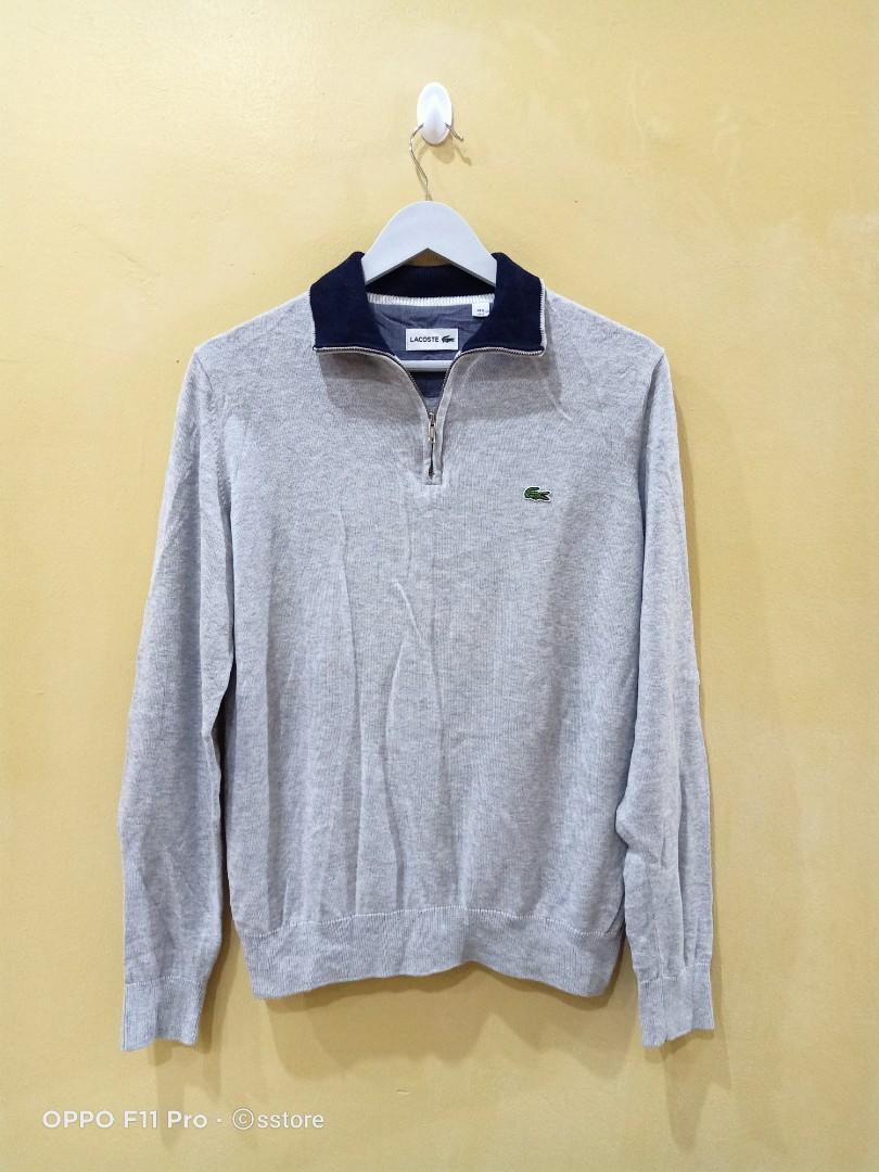 Lacoste men's half zip sweater discount