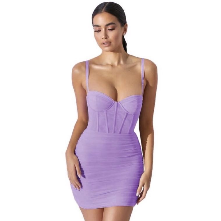 lilac purple corset dress bodycon 