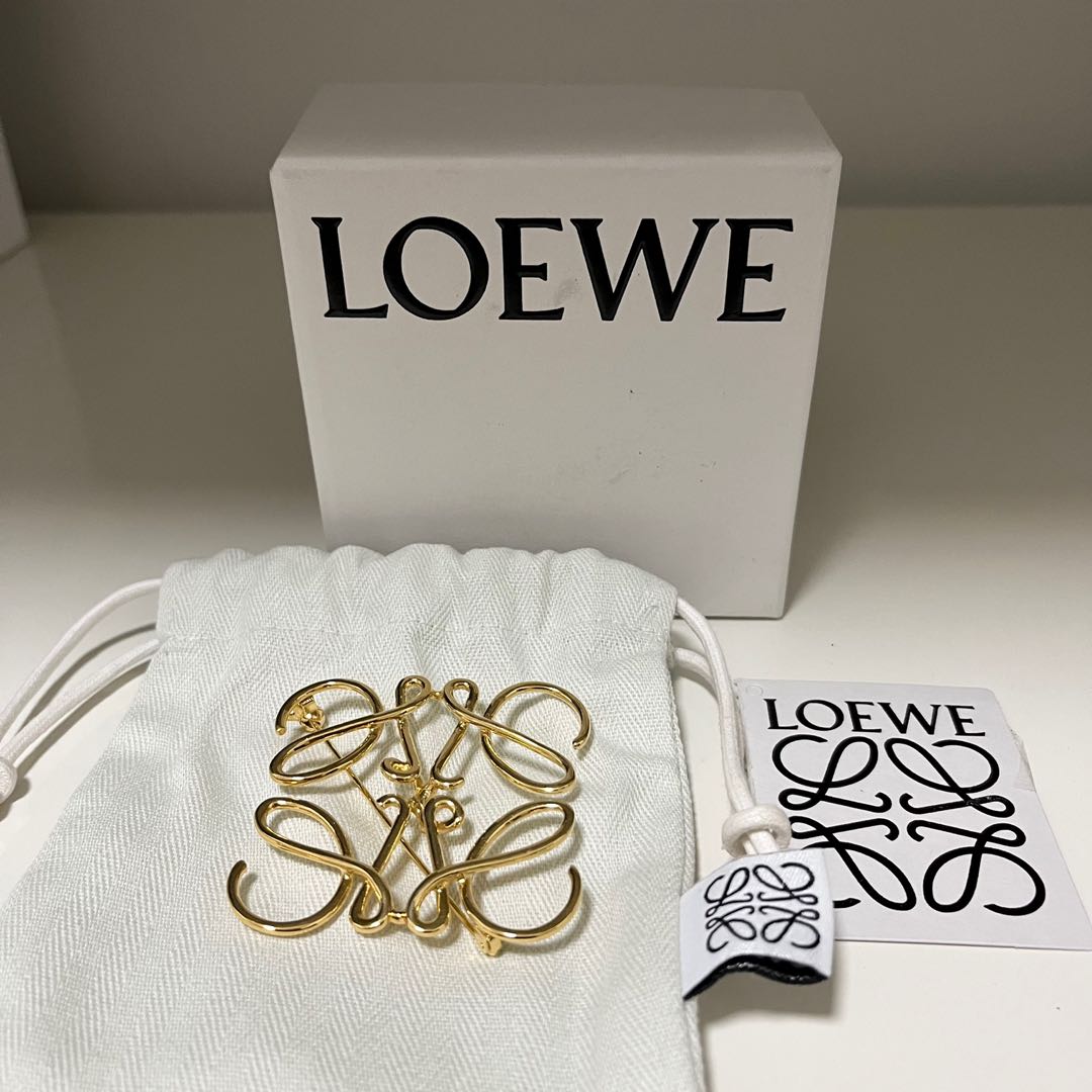Loewe Anagram Brooch Gold Luxury Accessories on Carousell
