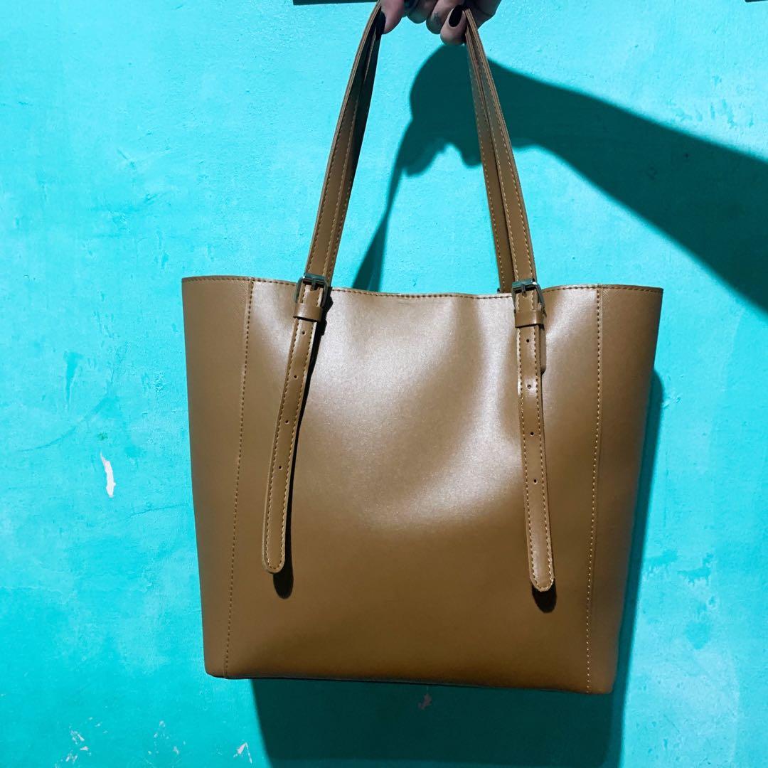 MINISO Brown Leather Shoulder Bag Women s Fashion Bags Wallets