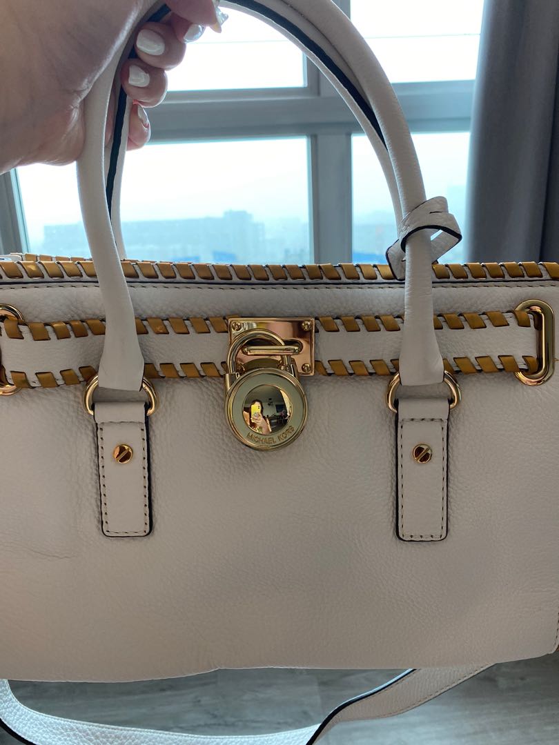 michael kors white and pink bag