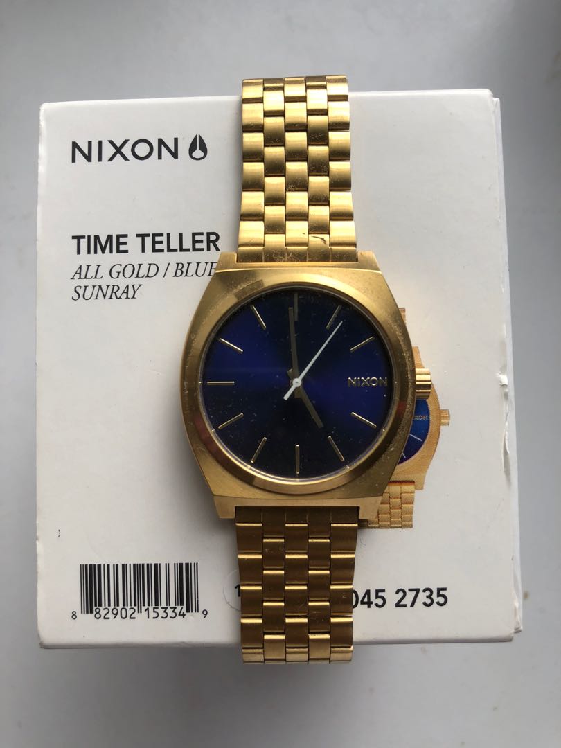 Nixon Time Teller All Gold Blue Men s Fashion Watches