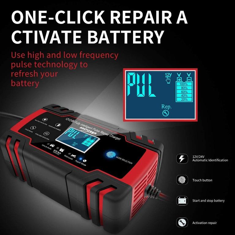 ONHAND! ANHTCZYX Car Battery Charger, 12V 8A/24V 4A, suitable for golf