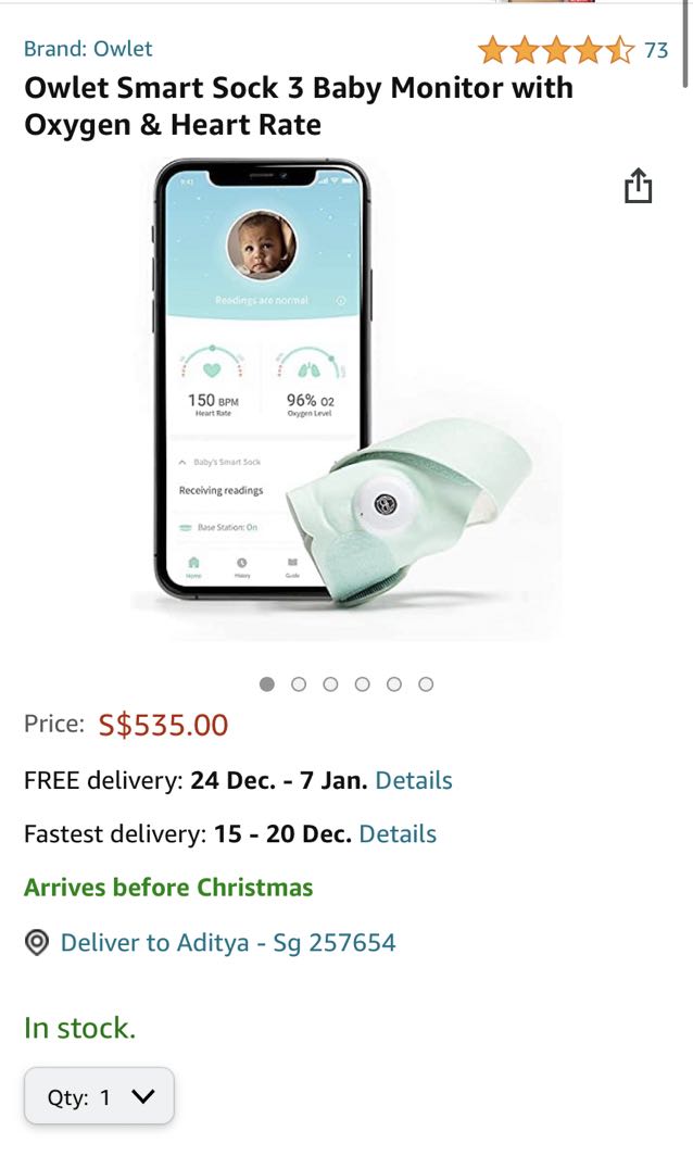 Owlet Smart Sock Baby Monitor Oxygen And Heart Rate Brand New Babies Kids Baby Monitors On Carousell