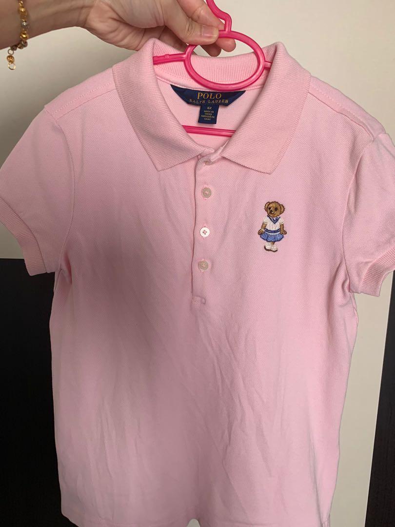 Pink polo store bear shirt
