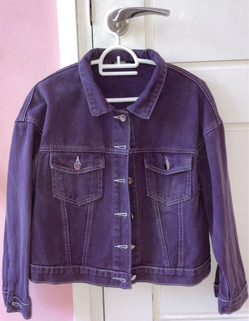 Dark purple jean hotsell jacket