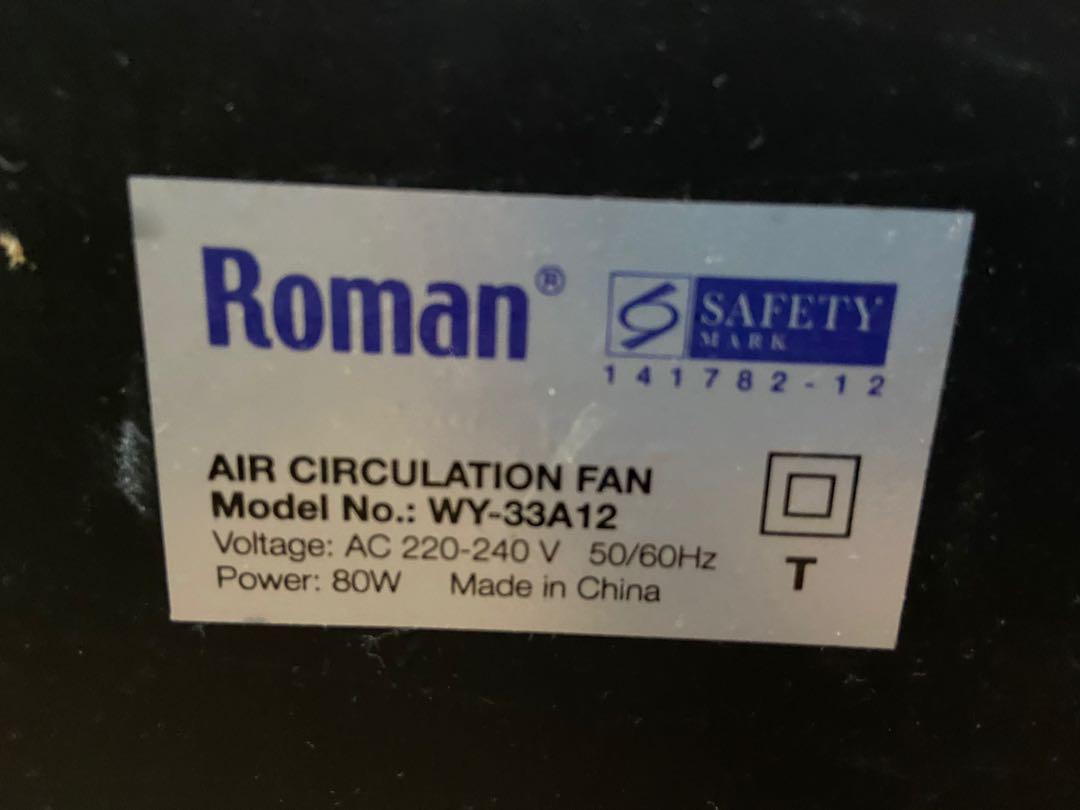 Roman Air Circulation Fan w/ Ionizer, Mist and Mosquito Repellent