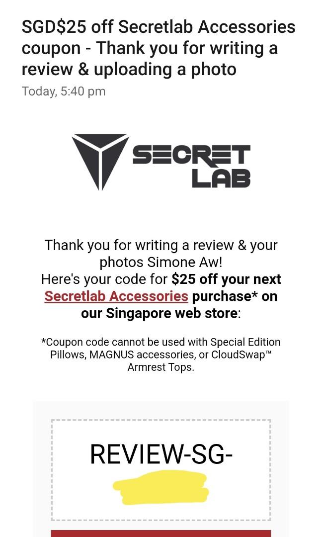 Secret lab sales promo code 2021