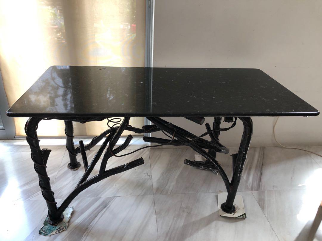 Solid granite table (Category: Tables & Sets) located in Singapore. Submitted by breadsuntalk (Listing ID 1130345218, Image 1). Description: Full granite table top with unique legs Self collection near Holland/Dover area Negotiable for fuss free deal.