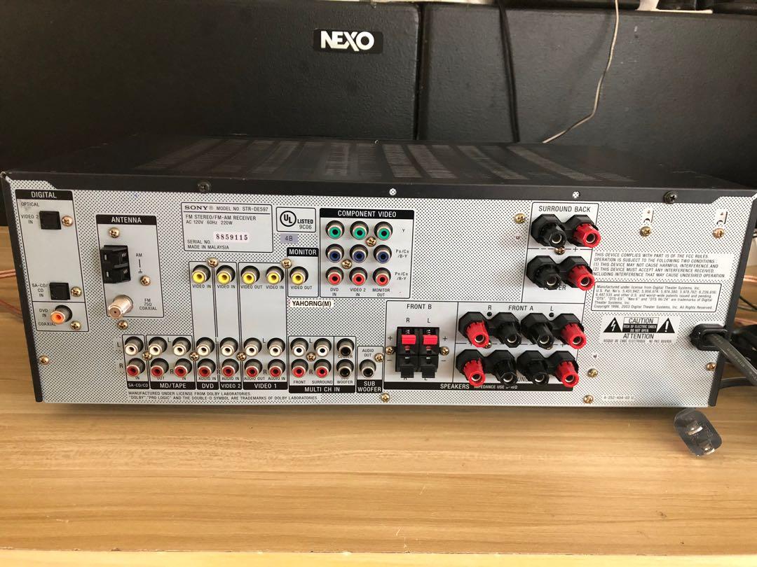 Sony STRDE597 6.1Chan A/V Sur Sound Receiver 600W Amplifier, Audio