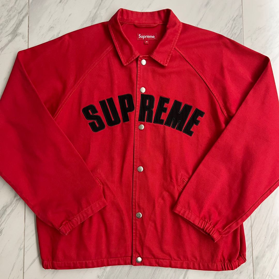 Supreme red denim jacket shop