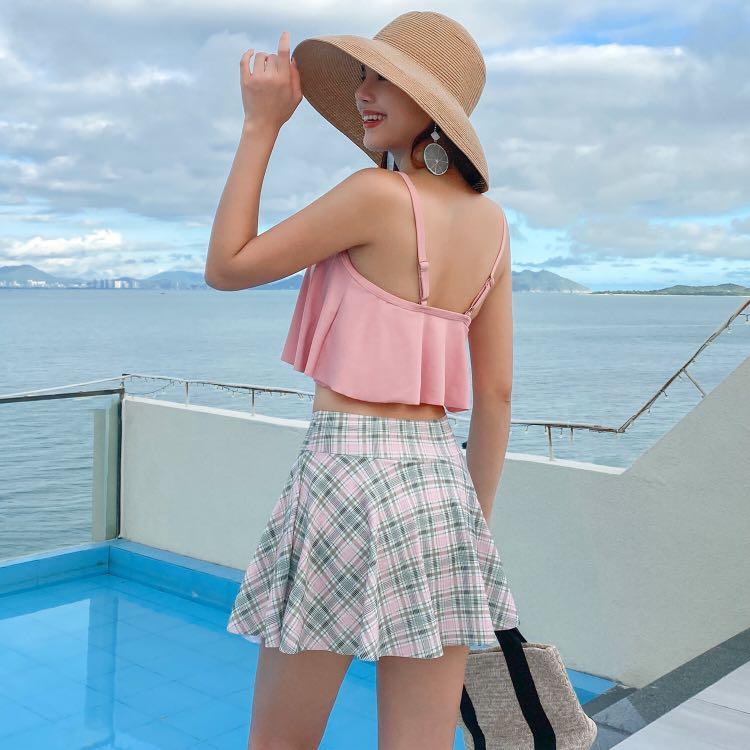 Swimsuit ladies conservative split skirt pants swimsuit cover