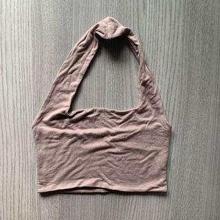 Taupe Halter Crop Top