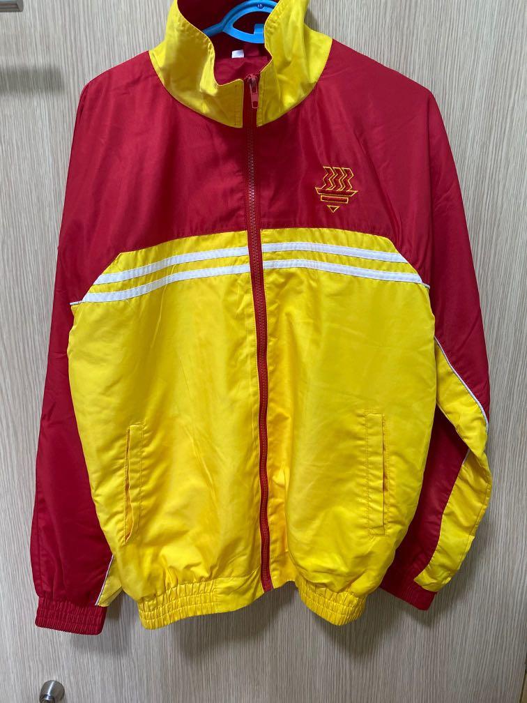 Red and clearance yellow windbreaker