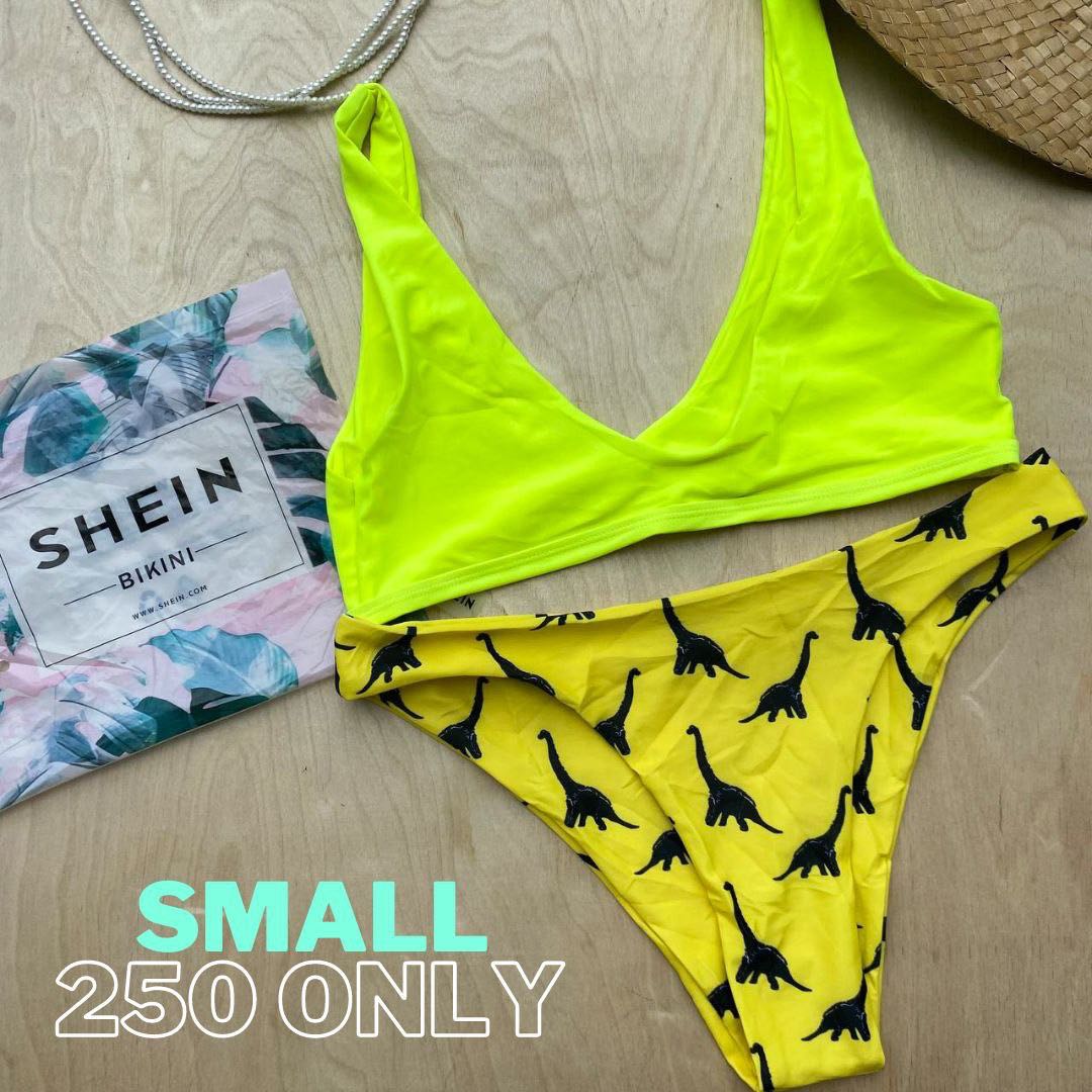 Two piece bikini SHEIN neon pair, Women's Fashion, Swimwear, Bikinis