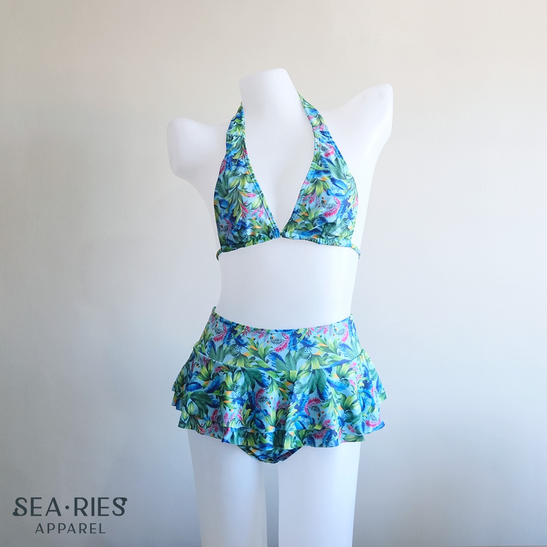 swim suit with a skirt