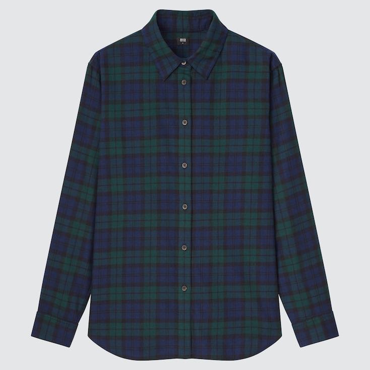 UNIQLO FLANNEL IN NAVY \u0026 GREEN, Women's 