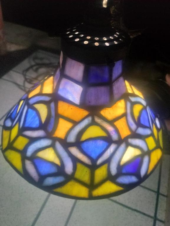 Vintage Leaded Stained Glass Peacock Lamp, Hobbies & Toys, Memorabilia