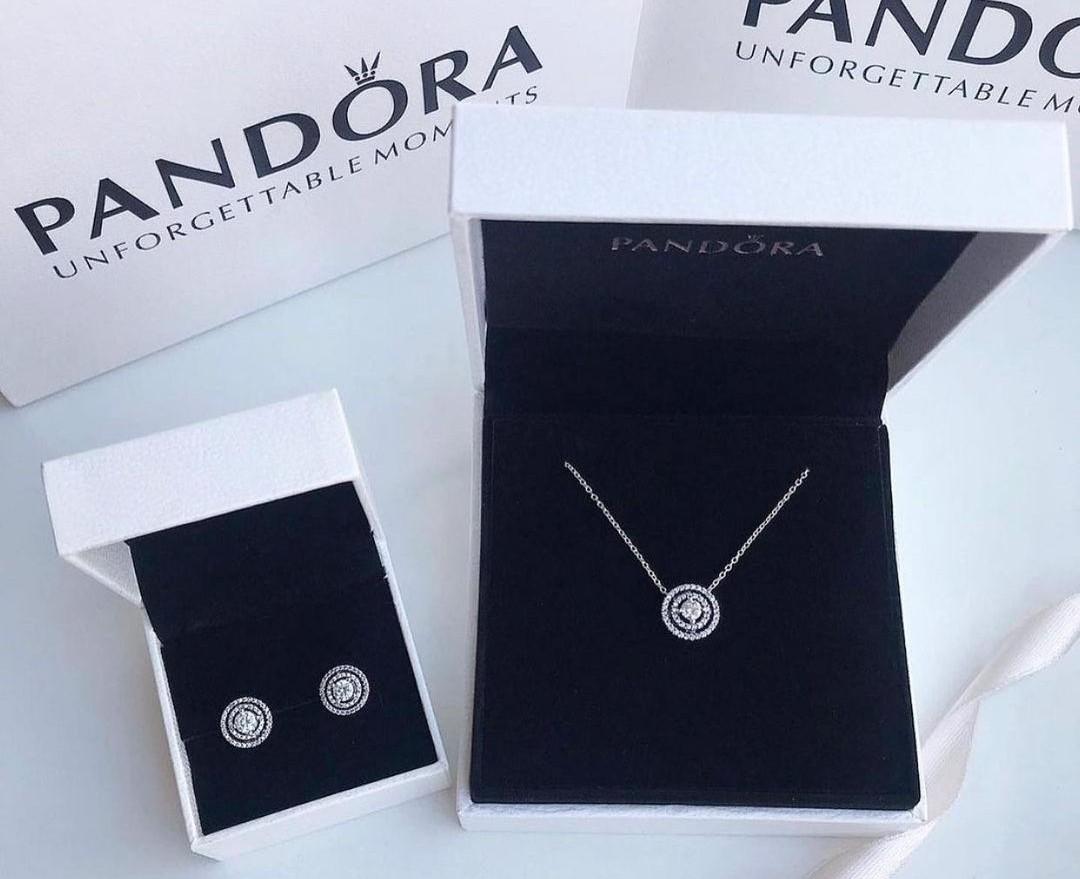 AUTHENTIC PANDORA DOUBLE HALO NECKLACE 