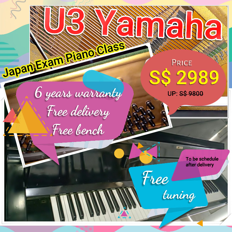 Yamaha U3 Piano Exam Class (mid to advance), Hobbies & Toys, Music