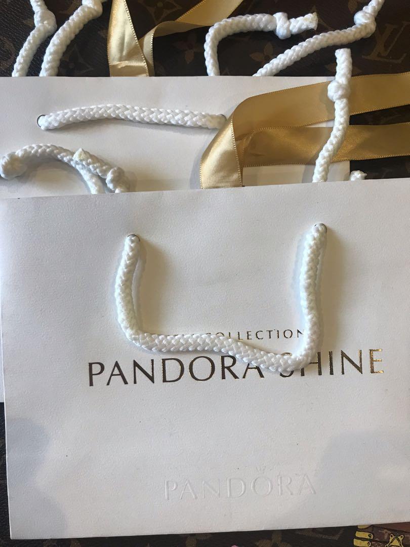 2 pcs 💯Pandora paper bag (Category: Luxury Bags & Wallets) located in Mandaluyong City. Submitted by outlet18 (Listing ID 1130482301, Image 1). Description: new 2 pcs for 350 .