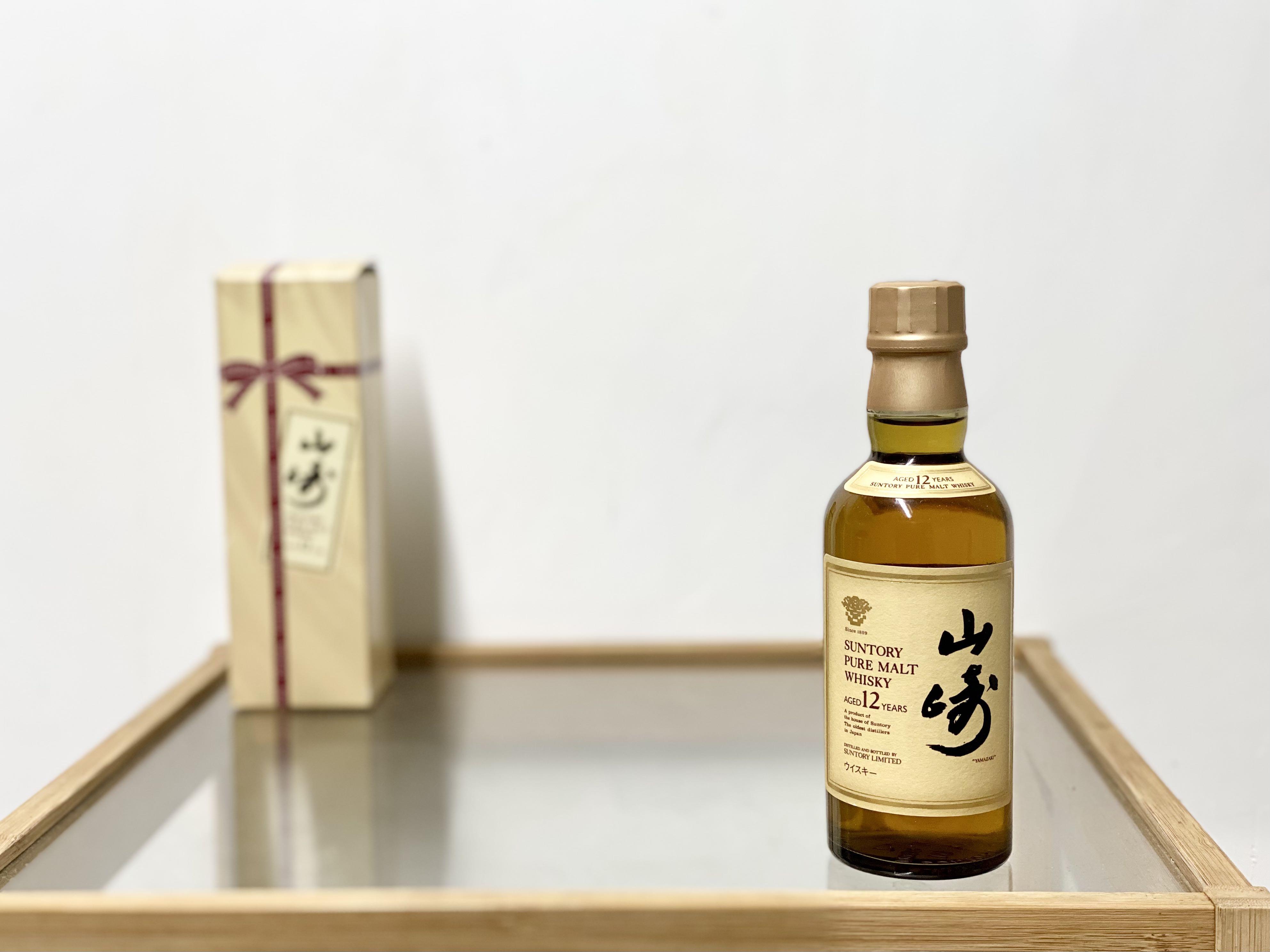 極罕有] 山崎12 (180ml) 金花Pure Malt 連盒, 嘢食& 嘢飲, 酒精飲料