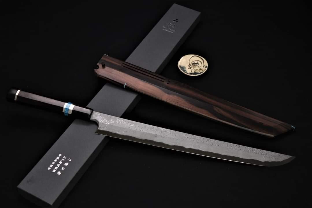 🇯🇵🔥二唐銀三鋼渦紋暗紋大馬先丸劍型柳刃系列🔥 日本高級廚刀, 傢俬