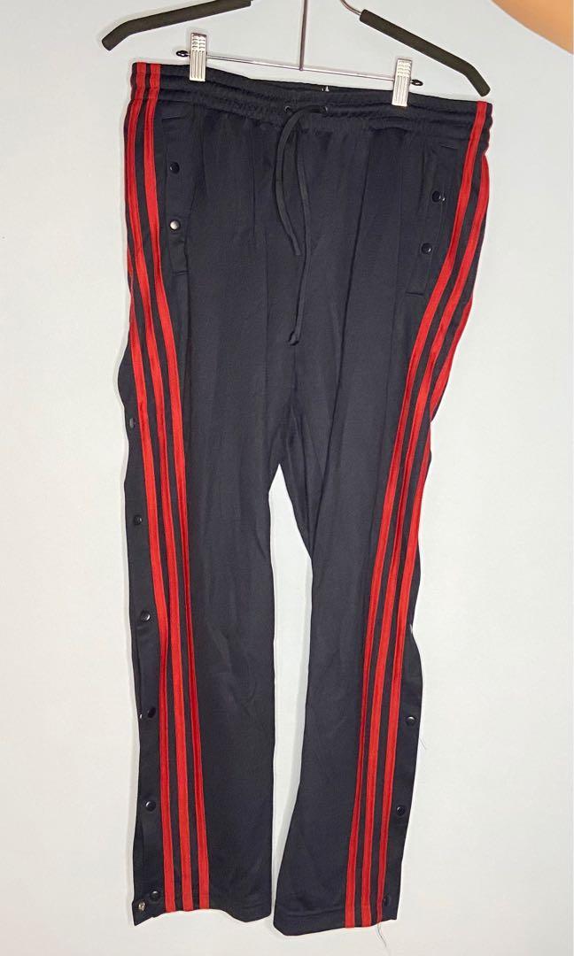 Adidas Navy and Red Snap Button Track Pants