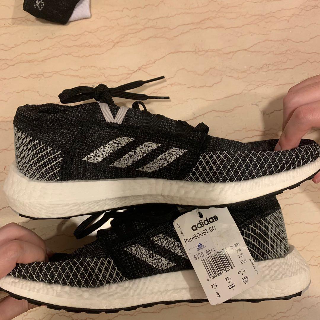 Adidas pureboost go clearance black men's running shoe
