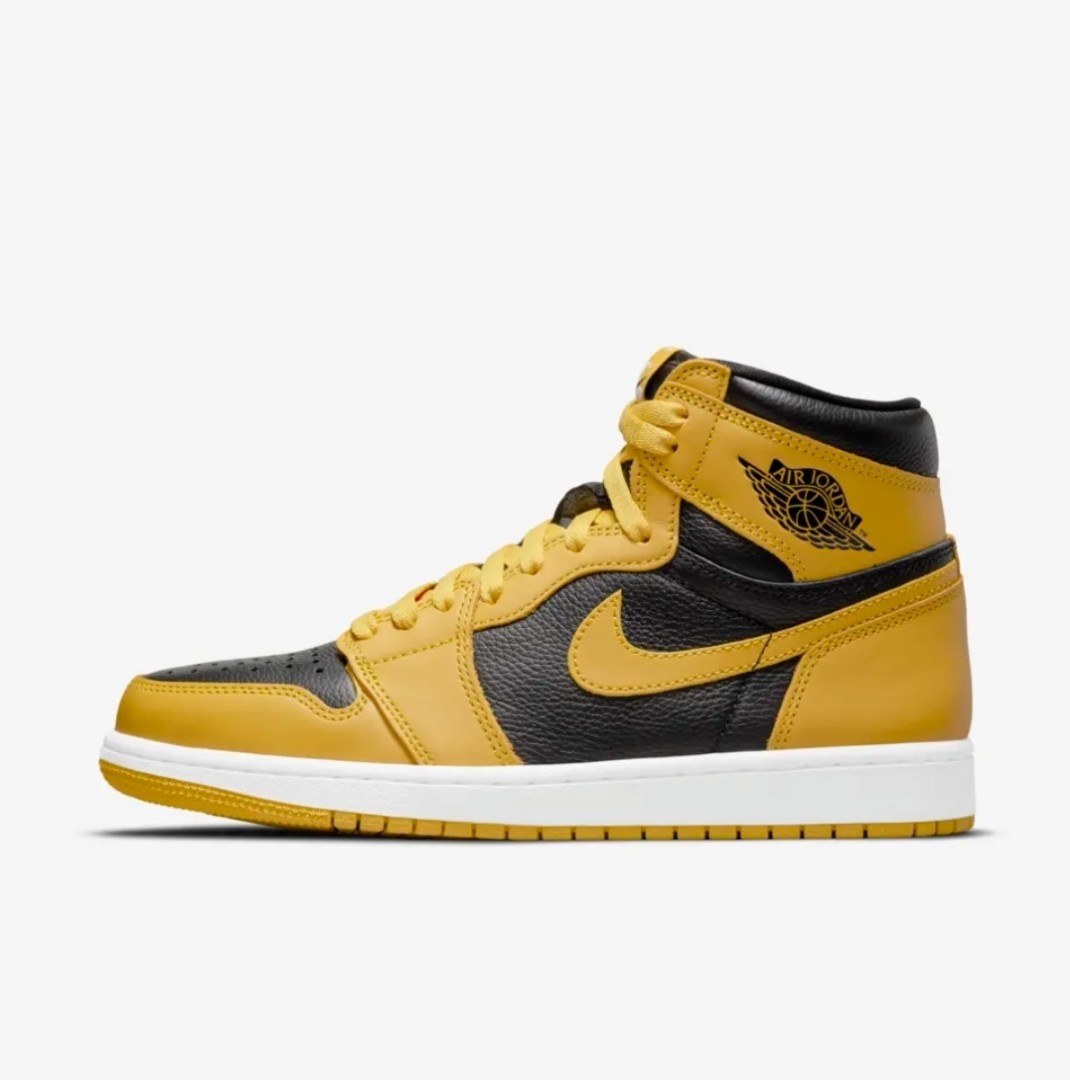Nike air jordan 1 yellow and black hot sale