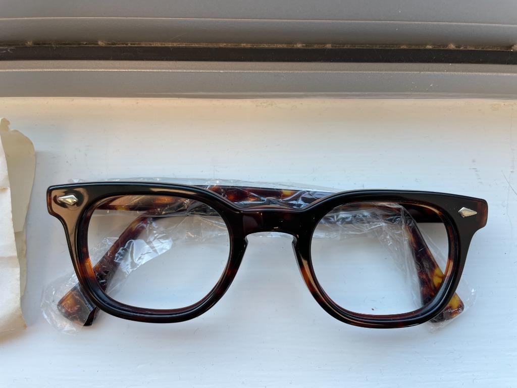 Vintage American Optical Hybrid Stadium Brown 44/24 Men's Plastic Eyeglass Frame 