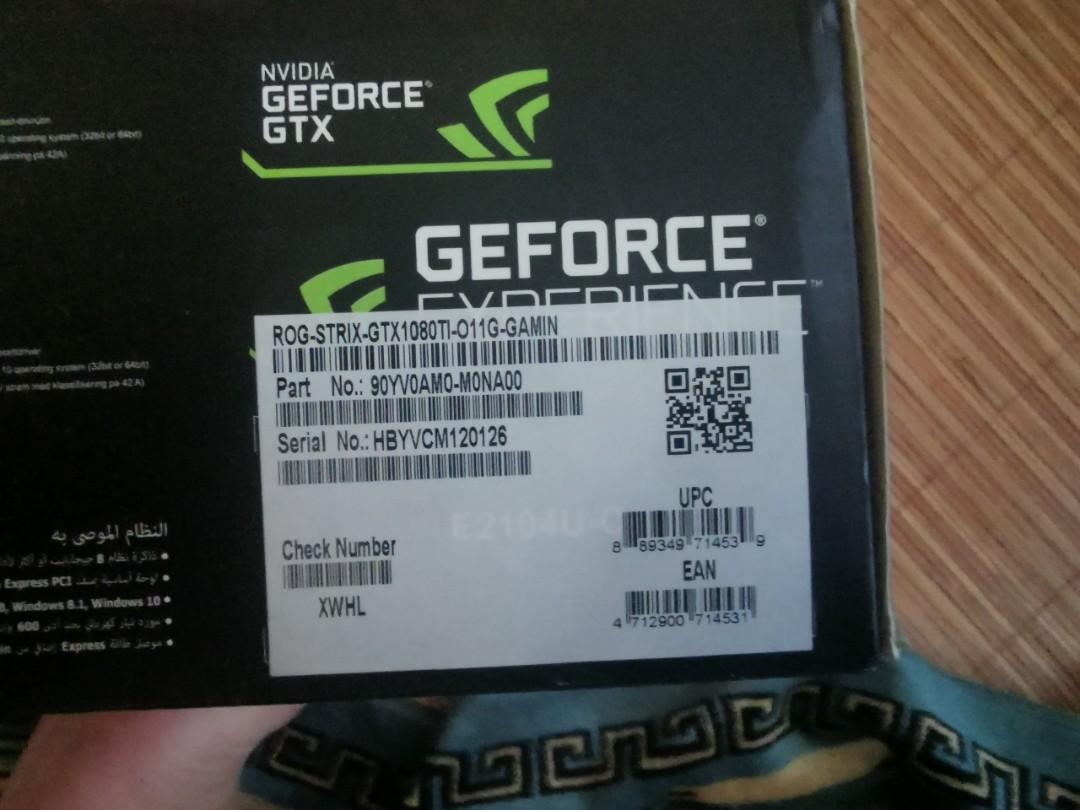 ASUS ROG STRIX GTX1080TI 11G GAMING Nvidia Computers Tech