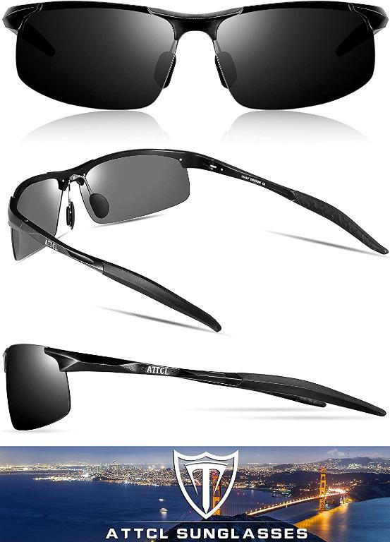 ATTCL Mens Fashion Driving Polarized Sunglasses Man Al Mg Metal