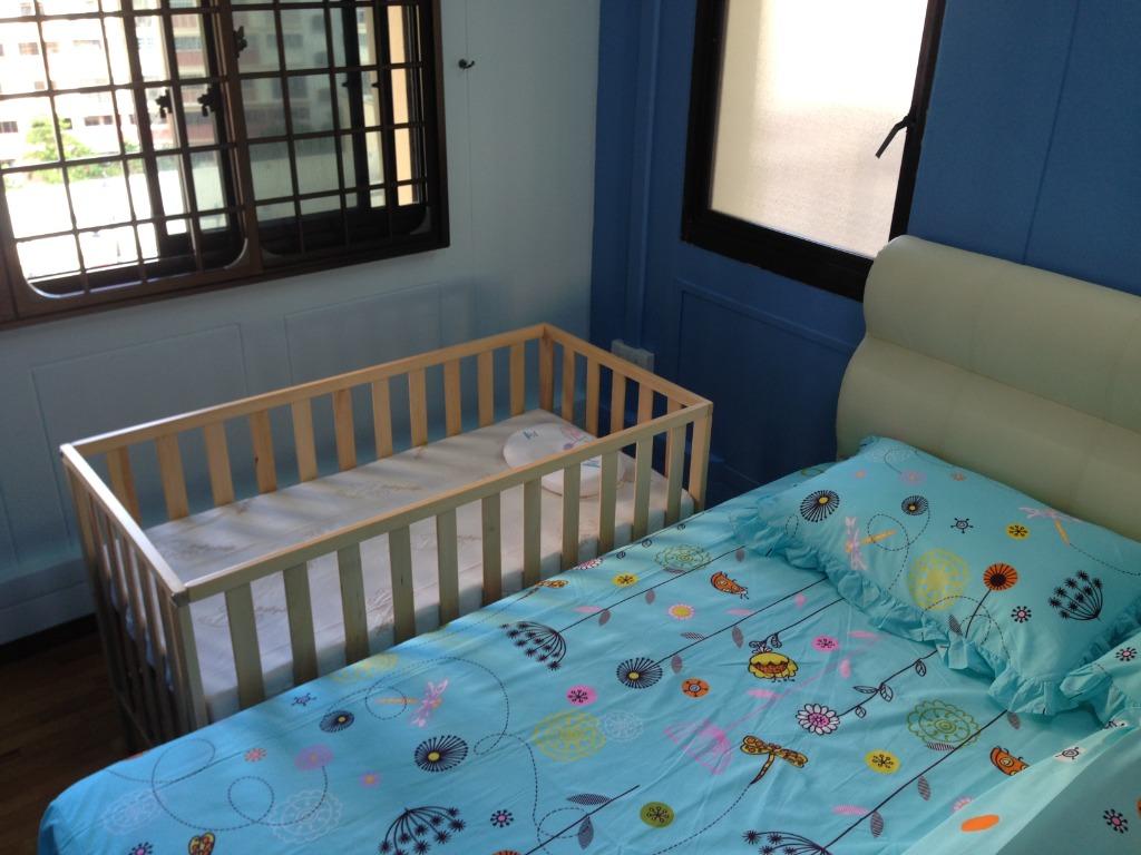 Baby Cot Wooden Mothercare Bumper Included, Babies & Kids, Baby