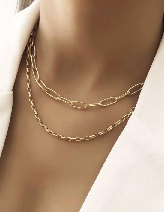 BN double chain necklace in gold color Women s Fashion Jewelry