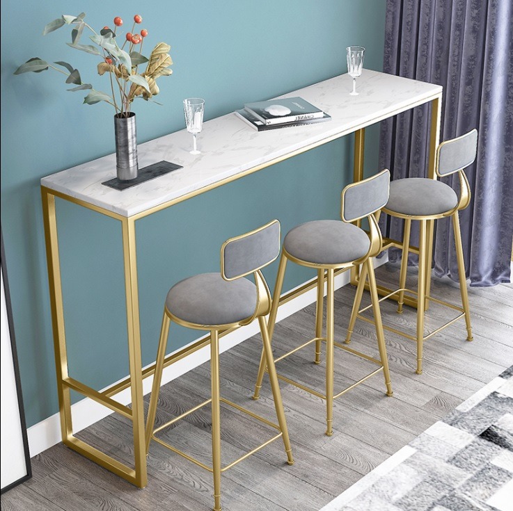 Brand New Real White Marble Bar Table with Stool Set., Furniture & Home Living, Furniture