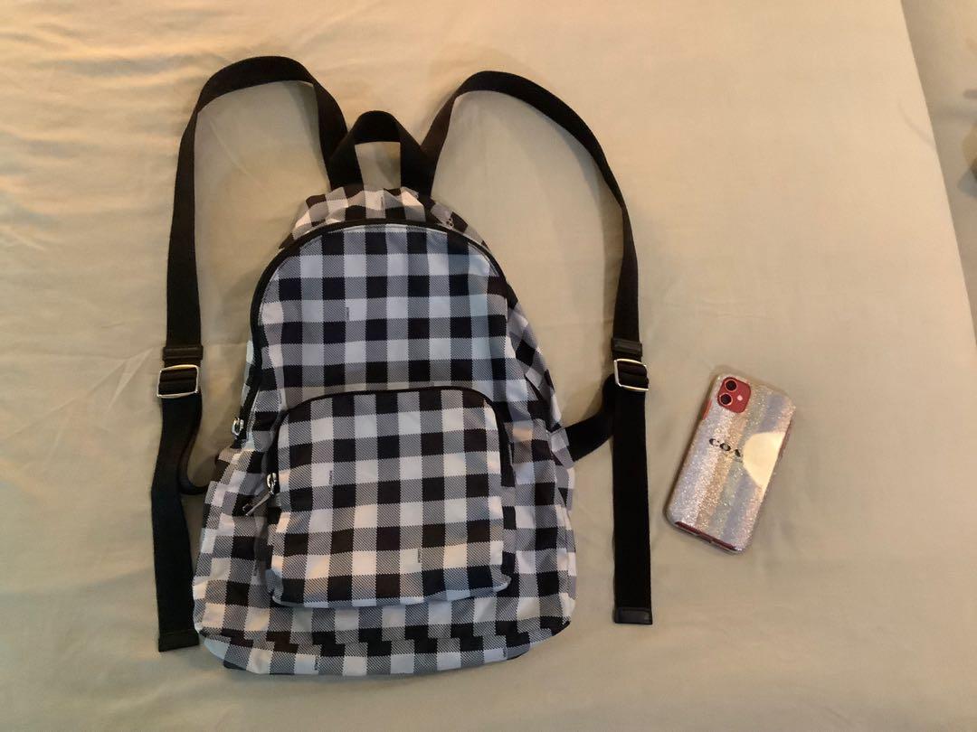 coach gingham backpack