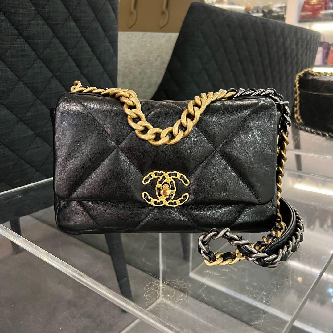 Chanel 19 small so black, Luxury, Bags & Wallets on Carousell
