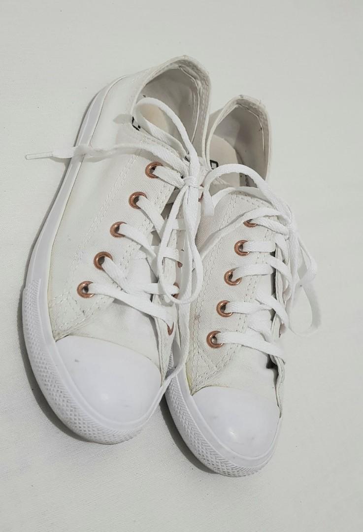 Converse dainty top rose gold eyelet