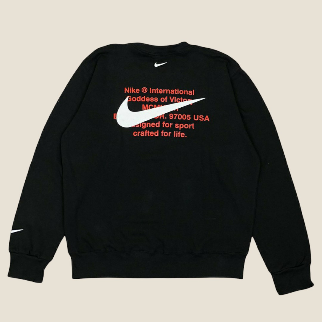 Double swoosh nike crewneck clearance