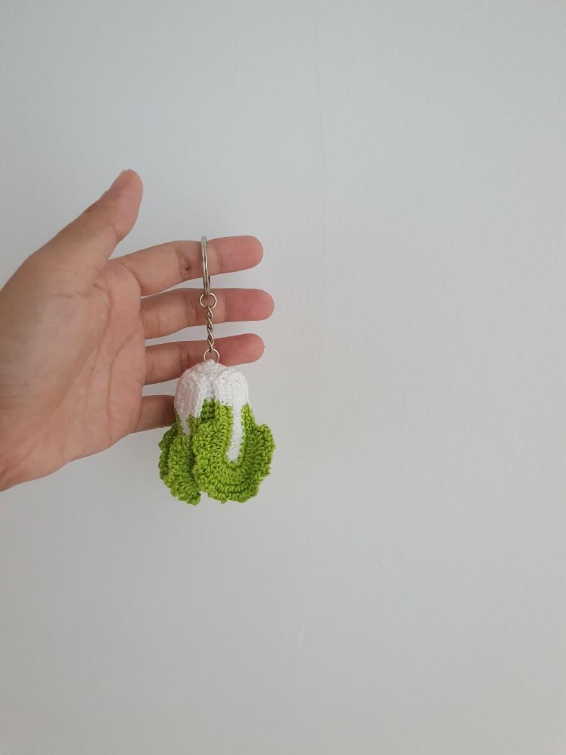 Crochet Chinese Cabbage Keychain, Hobbies & Toys, Stationery & Craft