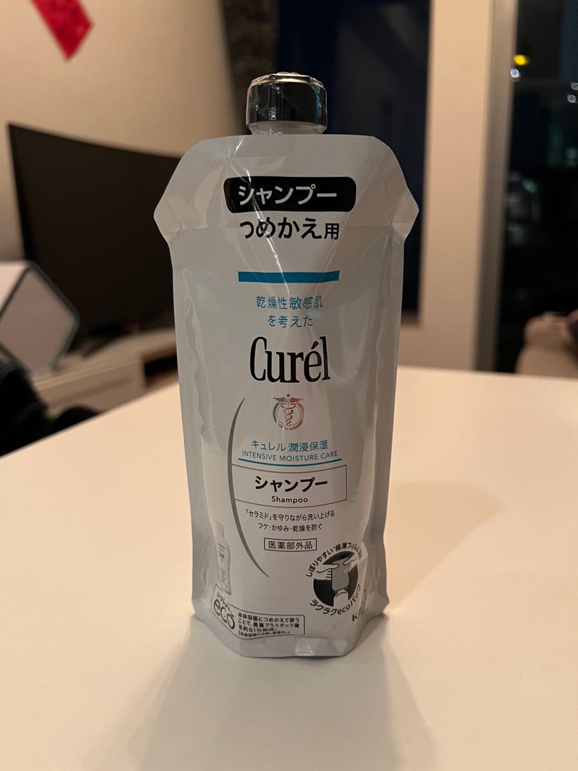 Curel 乾燥性敏感肌Shampoo 340ml 補充裝Intensive Moisture Care, 美容＆化妝品, 健康及美容- 頭髮護理-  Carousell
