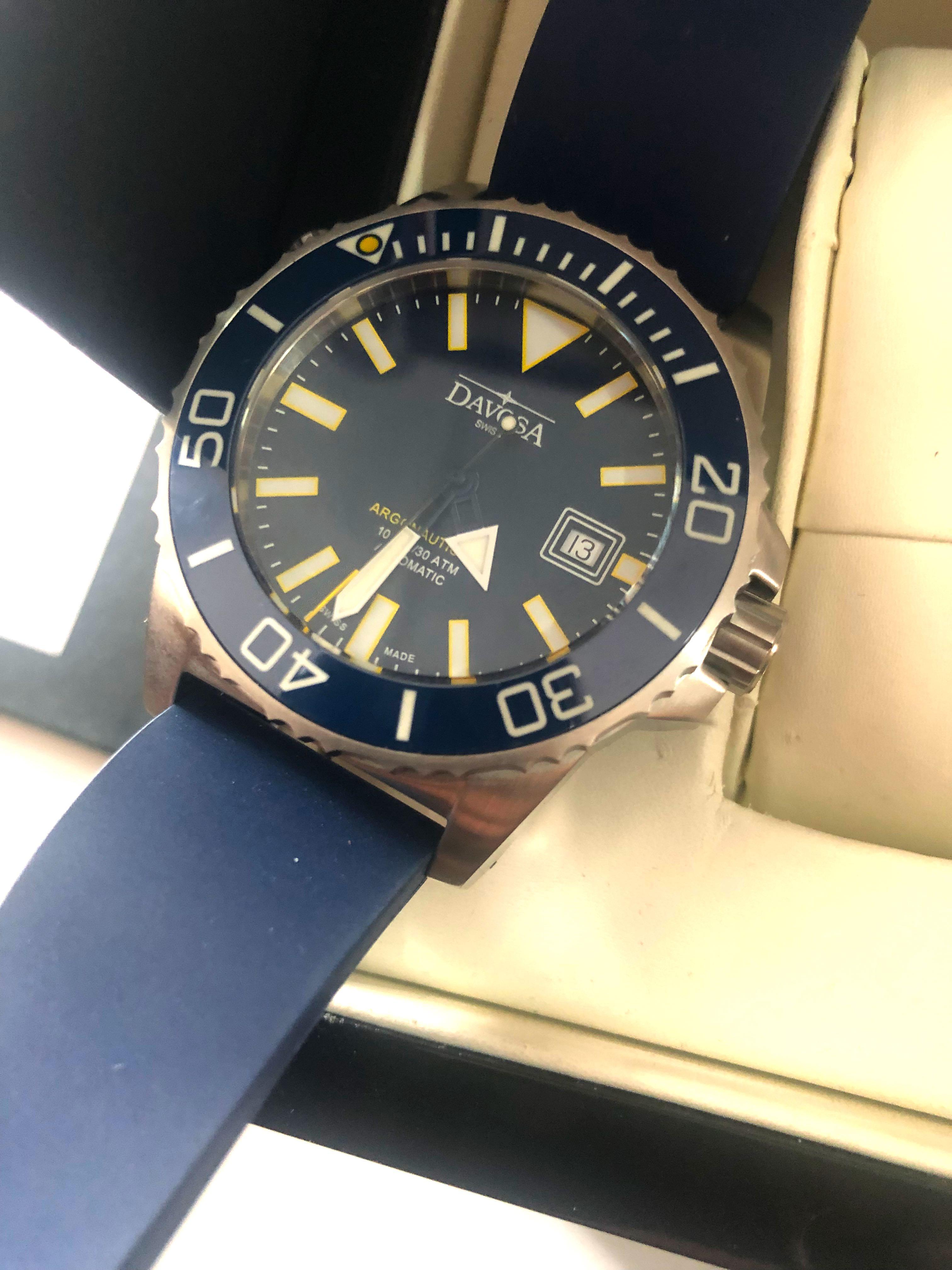 Davosa Argonautic Swiss made diver men’s watch 1000 ft, Men's Fashion