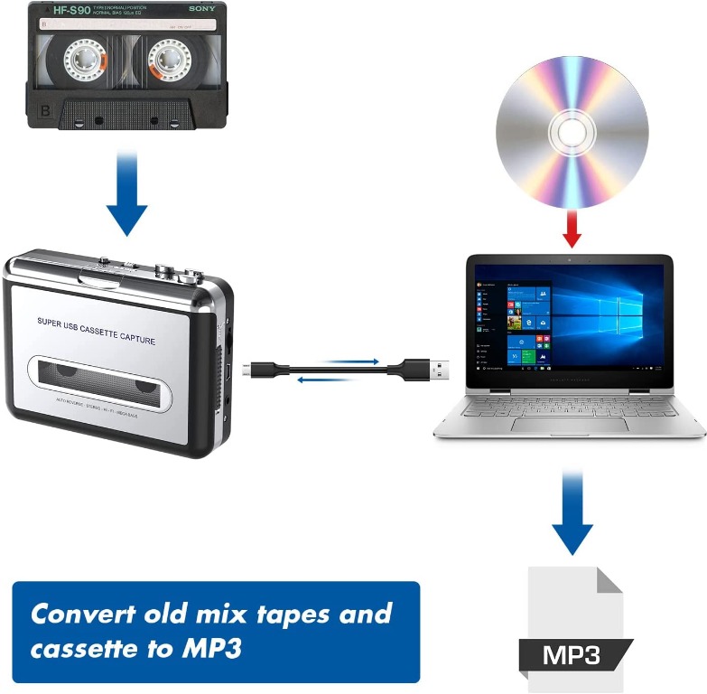 DIGITNOW! Portable Cassette Player/Cassette to MP3 Converter Capture