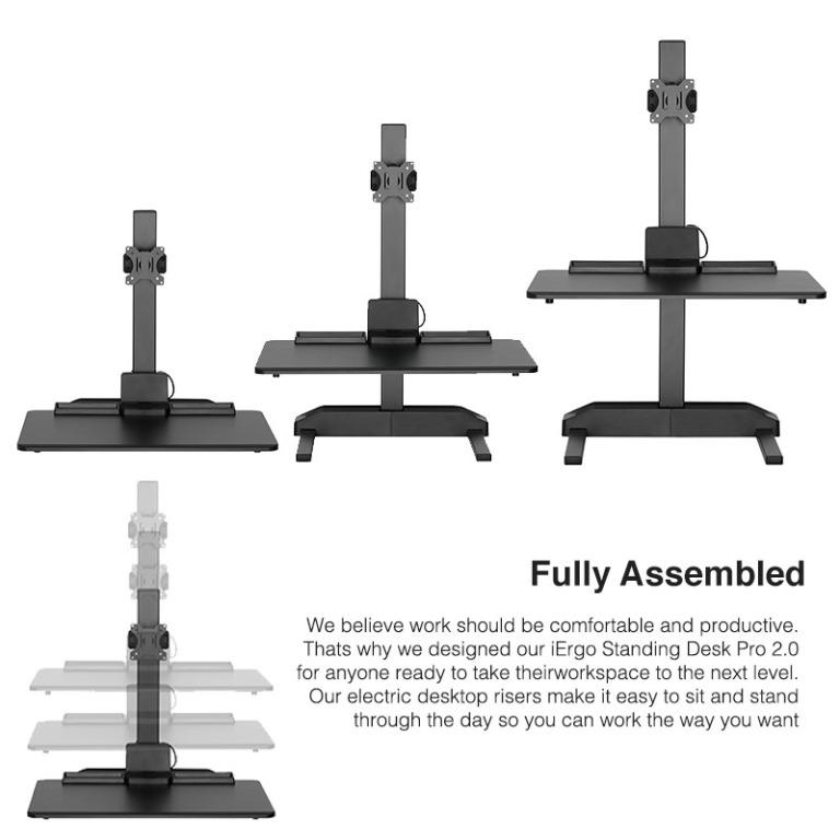 Dual Monitor OfficeHUB/DVS iErgo Electric Standing Desk Converter