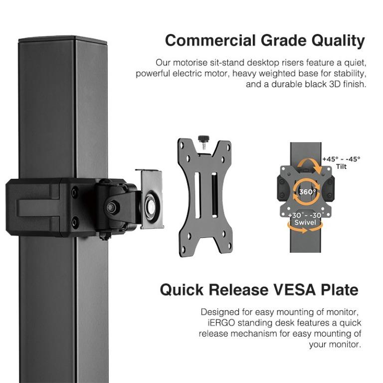 Dual Monitor OfficeHUB/DVS iErgo Electric Standing Desk Converter