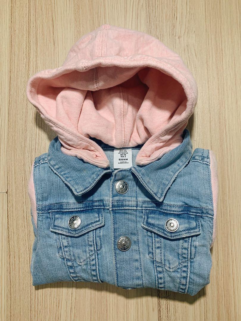 pink hoodie denim jacket